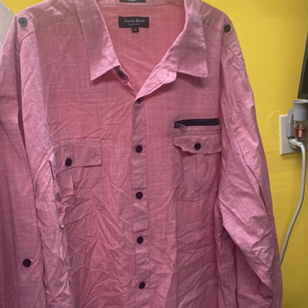 Light Red Button Down 5x